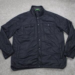 Stio Jacket Men's Large Black Skycrest Quilted Snap Insulated Long Sleeve Puffer